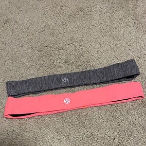 lululemon athletica Pink and Gray Stretch Performance Headbands
